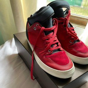 BALENCIAGA STRAP NEOPRENE LEATHER HIGH-TOP SNEAKER